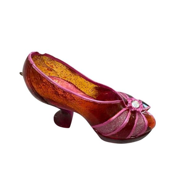 Vintage Nostalgia Shoe Purse Miniature Set Pink Red Glitter Sparkle Lot of 2 - Picture 2 of 10